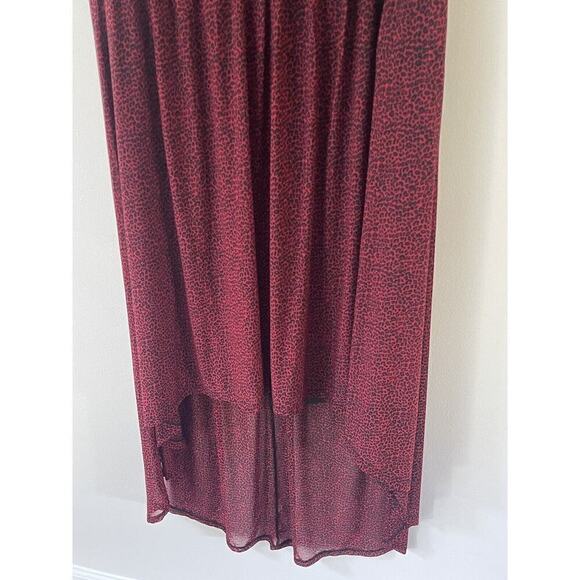 Torrid Womens Size 3 High Low Burgundy Animal Print Sleeveless Stretch Dress - Picture 3 of 12